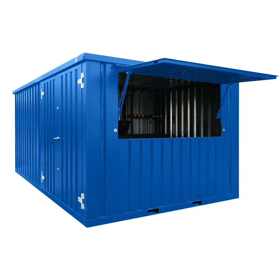 Demontierbarer Bar-Container XL 4×3 m Modular Robust Blau RAL 5015