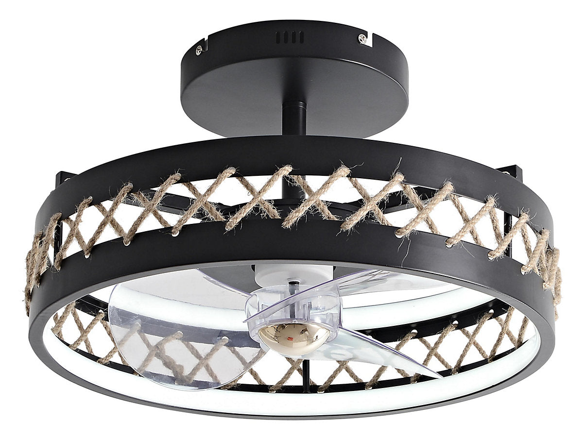 Purline Ventilador de Techo LED con Acabado de Cuerda