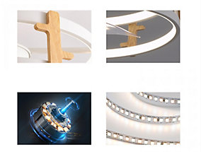 Purline Lámpara Ventilador LED con Detalles de Madera