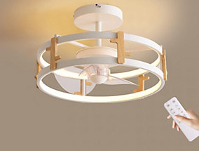 Purline Lámpara Ventilador LED con Detalles de Madera