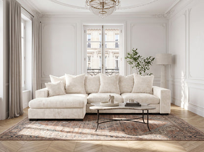 Designer Sofa Selena L mit Schlaffunktion in Strukturstoff