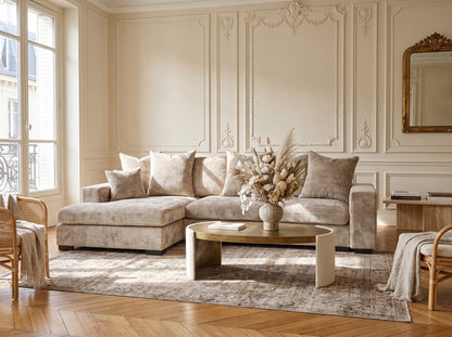 Designer Sofa Selena L mit Schlaffunktion in Strukturstoff
