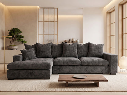 Designer Sofa Selena L mit Schlaffunktion in Strukturstoff