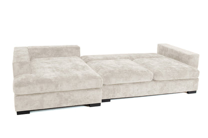 Designer Sofa Selena L mit Schlaffunktion in Strukturstoff
