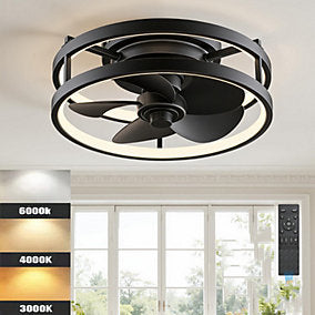Bextsrack Ventilador De Techo 33cm 2 En 1 Luz Negra