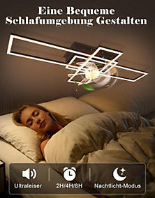 Nettlife Ventilador de Techo LED 94 cm 6 Velocidades Remoto