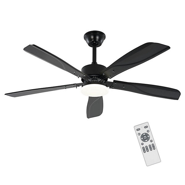 Nettlife Ventilador de Techo con Iluminación LED Silencioso 23W Negro 125 cm