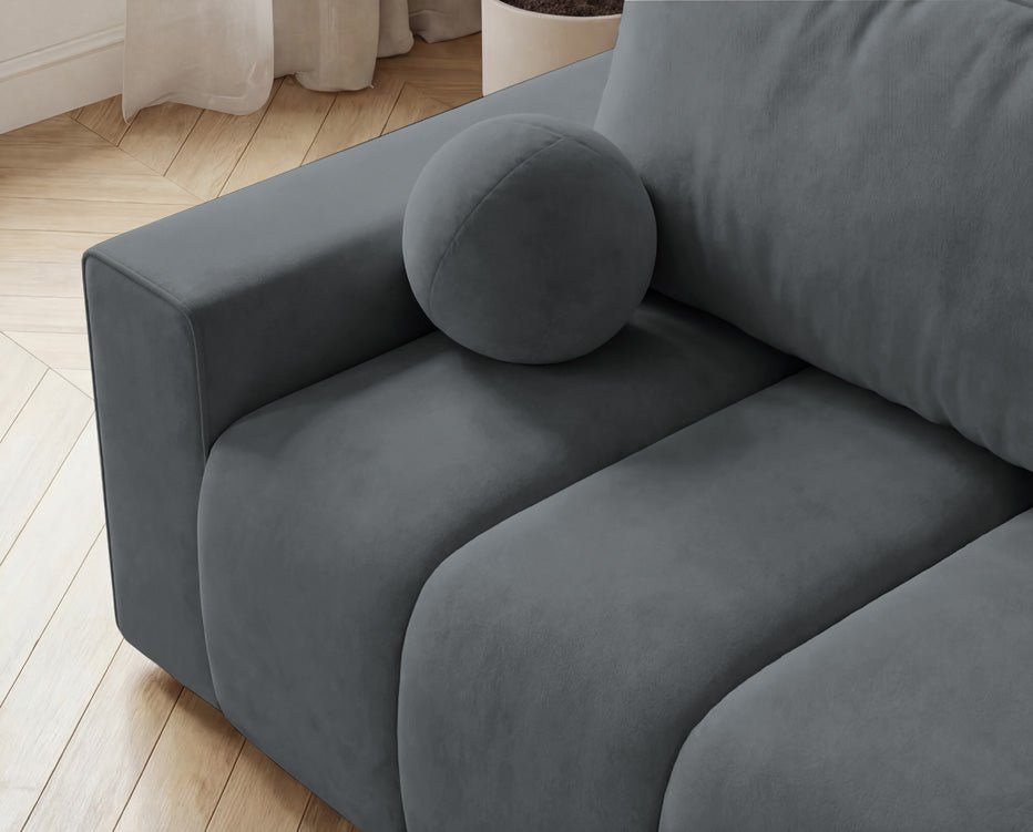 Luxusbetten24 Vena 3‑Sitzer Sofa mit Stauraum und Schlaffunktion, Samt