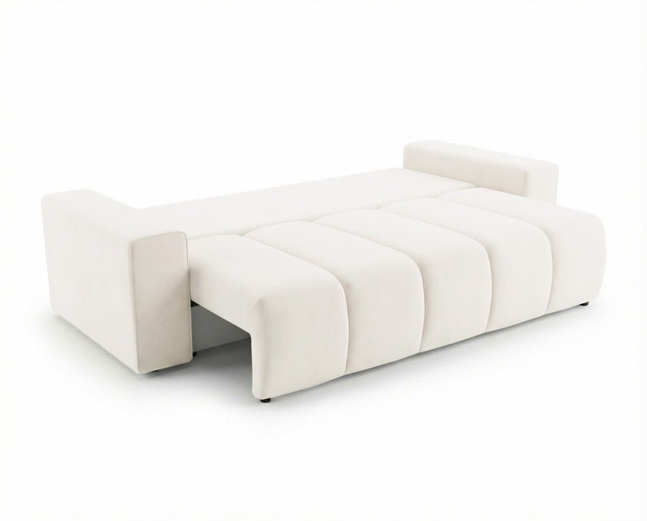 Luxusbetten24 Vena 3‑Sitzer Sofa mit Stauraum und Schlaffunktion, Samt