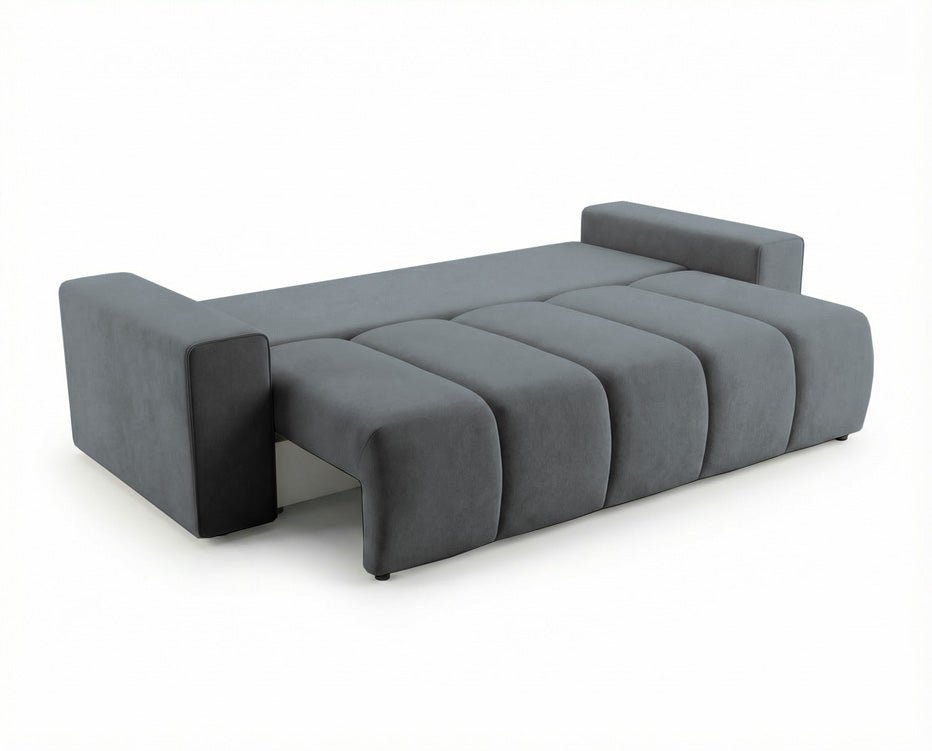 Luxusbetten24 Vena 3‑Sitzer Sofa mit Stauraum und Schlaffunktion, Samt