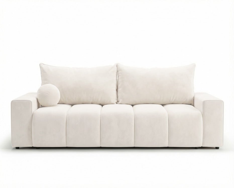 Luxusbetten24 Vena 3‑Sitzer Sofa mit Stauraum und Schlaffunktion, Samt