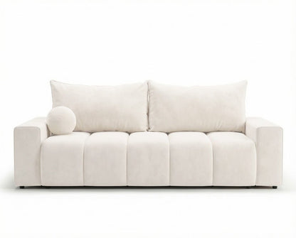 Luxusbetten24 Vena 3‑Sitzer Sofa mit Stauraum und Schlaffunktion, Samt