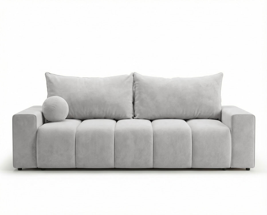 Luxusbetten24 Vena 3‑Sitzer Sofa mit Stauraum und Schlaffunktion, Samt