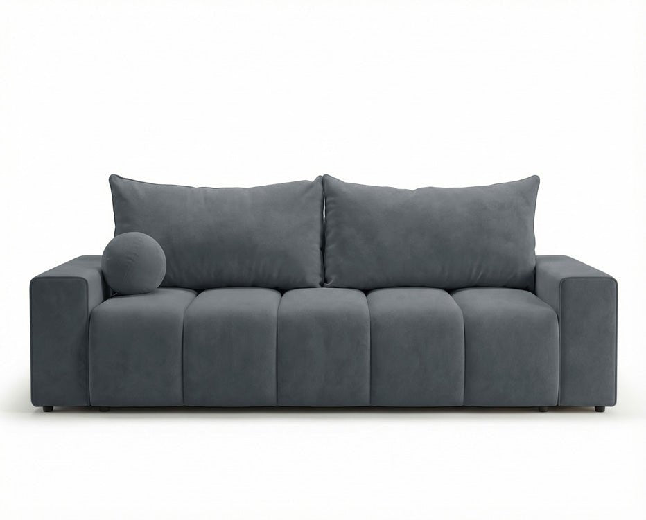 Luxusbetten24 Vena 3‑Sitzer Sofa mit Stauraum und Schlaffunktion, Samt