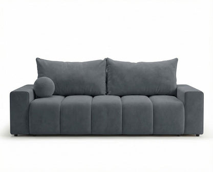 Luxusbetten24 Vena 3‑Sitzer Sofa mit Stauraum und Schlaffunktion, Samt