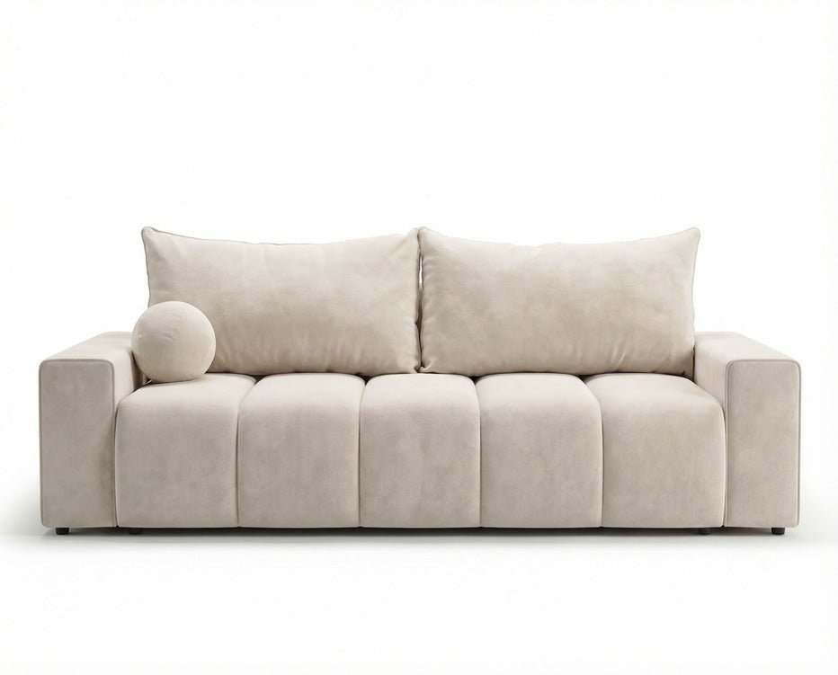 Luxusbetten24 Vena 3‑Sitzer Sofa mit Stauraum und Schlaffunktion, Samt