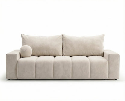 Luxusbetten24 Vena 3‑Sitzer Sofa mit Stauraum und Schlaffunktion, Samt