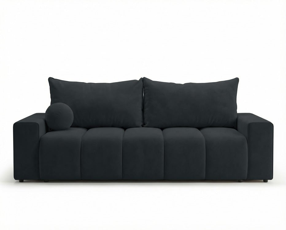 Luxusbetten24 Vena 3‑Sitzer Sofa mit Stauraum und Schlaffunktion, Samt