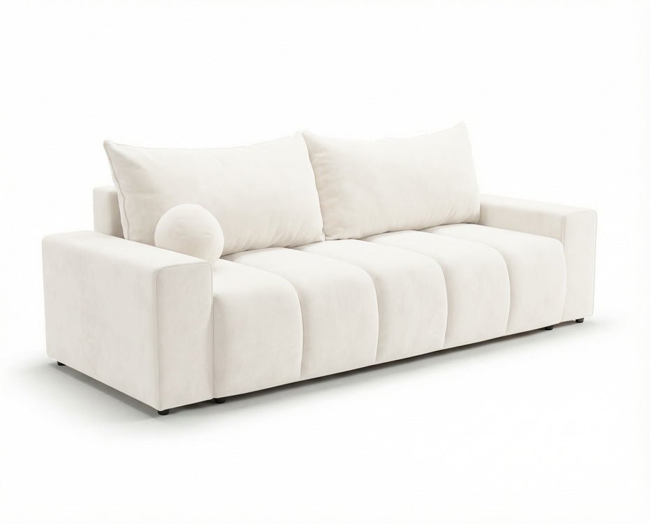 Luxusbetten24 Vena 3‑Sitzer Sofa mit Stauraum und Schlaffunktion, Samt