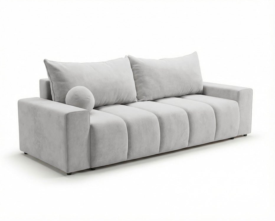 Luxusbetten24 Vena 3‑Sitzer Sofa mit Stauraum und Schlaffunktion, Samt