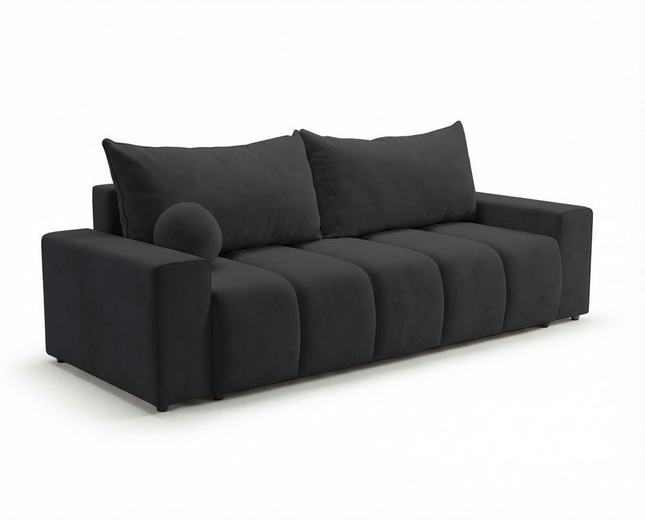 Luxusbetten24 Vena 3‑Sitzer Sofa mit Stauraum und Schlaffunktion, Samt