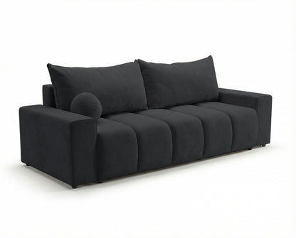 Luxusbetten24 Vena 3‑Sitzer Sofa mit Stauraum und Schlaffunktion, Samt