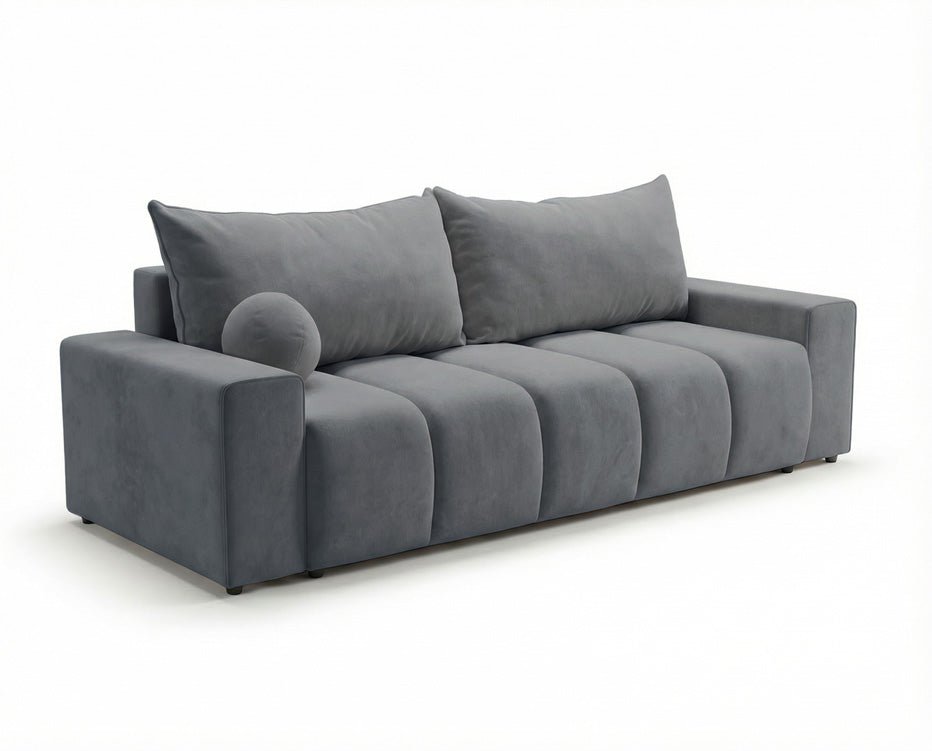 Luxusbetten24 Vena 3‑Sitzer Sofa mit Stauraum und Schlaffunktion, Samt