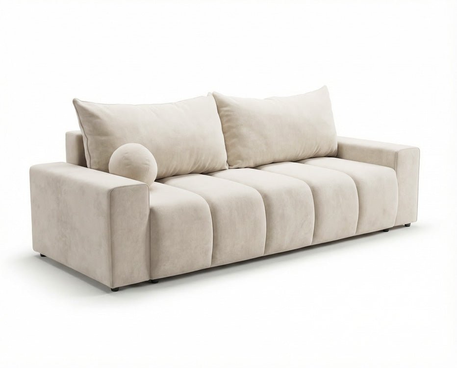 Luxusbetten24 Vena 3‑Sitzer Sofa mit Stauraum und Schlaffunktion, Samt