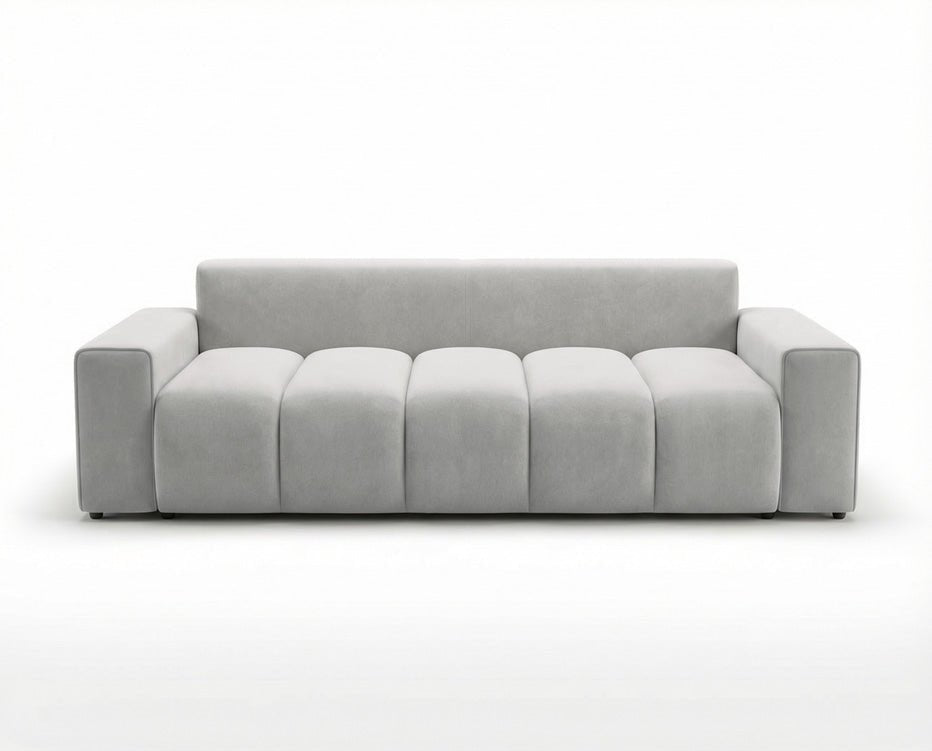 Luxusbetten24 Vena 3‑Sitzer Sofa mit Stauraum und Schlaffunktion, Samt