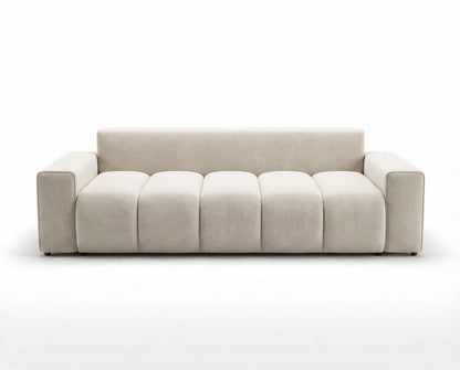 Luxusbetten24 Vena 3‑Sitzer Sofa mit Stauraum und Schlaffunktion, Samt