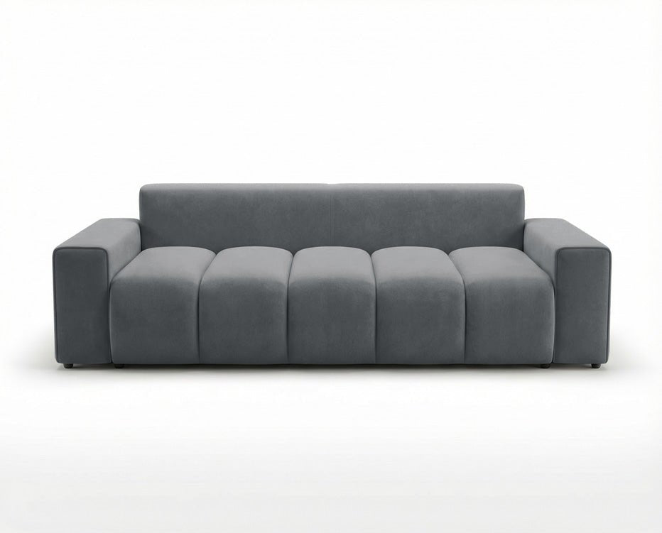 Luxusbetten24 Vena 3‑Sitzer Sofa mit Stauraum und Schlaffunktion, Samt