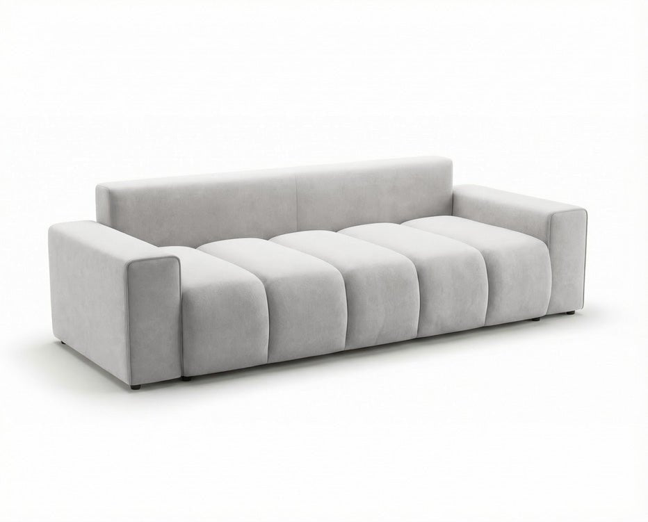 Luxusbetten24 Vena 3‑Sitzer Sofa mit Stauraum und Schlaffunktion, Samt