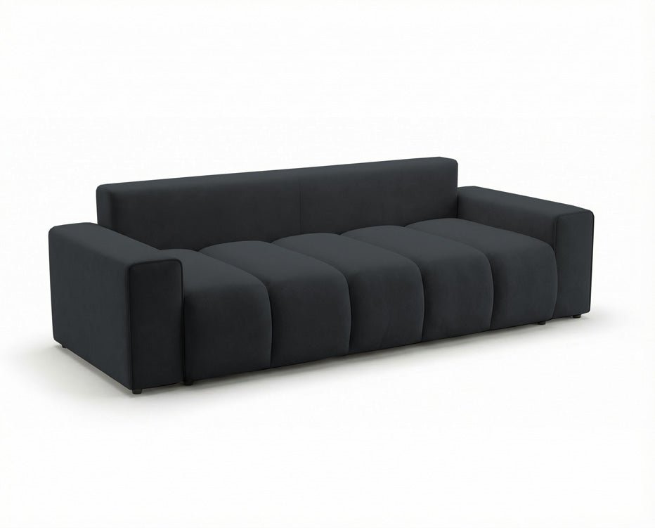 Luxusbetten24 Vena 3‑Sitzer Sofa mit Stauraum und Schlaffunktion, Samt