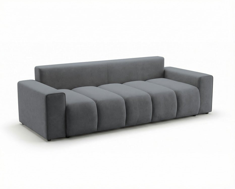 Luxusbetten24 Vena 3‑Sitzer Sofa mit Stauraum und Schlaffunktion, Samt