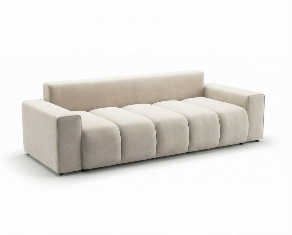 Luxusbetten24 Vena 3‑Sitzer Sofa mit Stauraum und Schlaffunktion, Samt