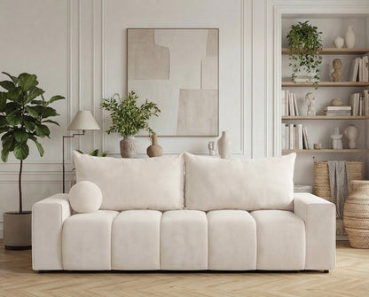 Luxusbetten24 Vena 3‑Sitzer Sofa mit Stauraum und Schlaffunktion, Samt