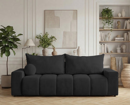 Luxusbetten24 Vena 3‑Sitzer Sofa mit Stauraum und Schlaffunktion, Samt