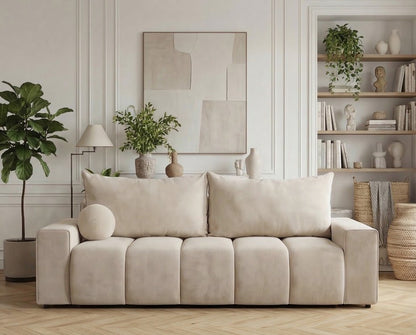 Luxusbetten24 Vena 3‑Sitzer Sofa mit Stauraum und Schlaffunktion, Samt