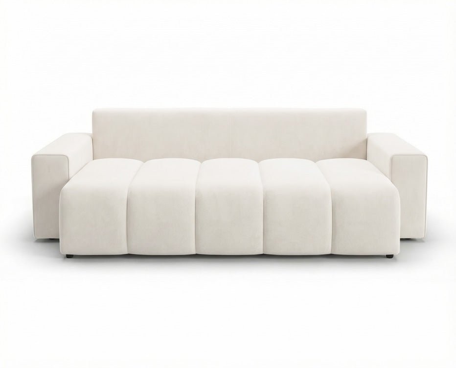 Luxusbetten24 Vena 3‑Sitzer Sofa mit Stauraum und Schlaffunktion, Samt