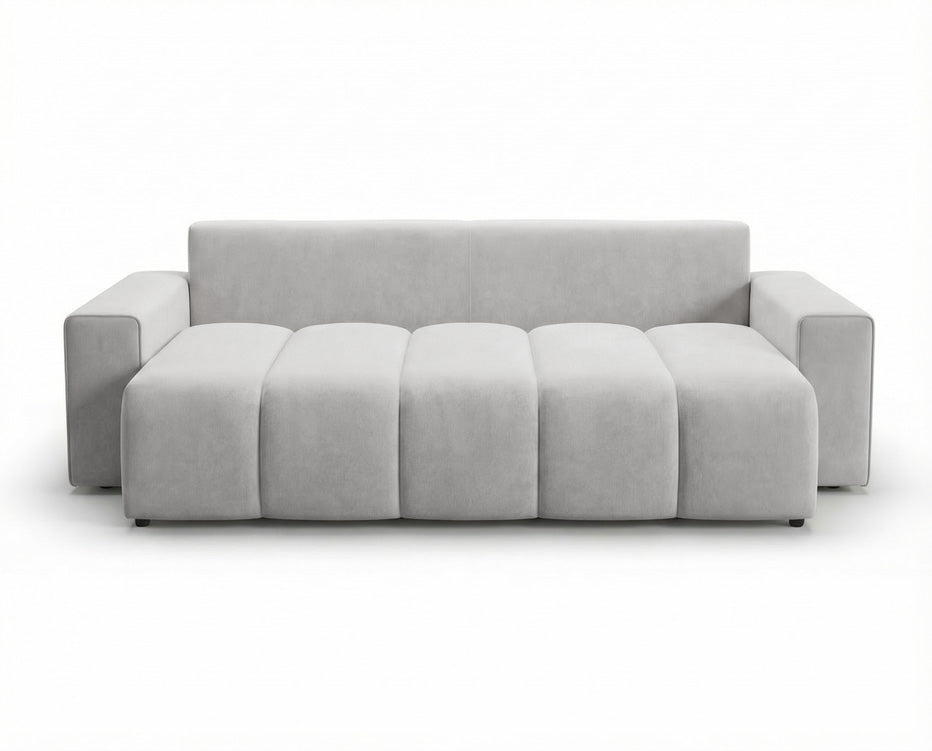 Luxusbetten24 Vena 3‑Sitzer Sofa mit Stauraum und Schlaffunktion, Samt