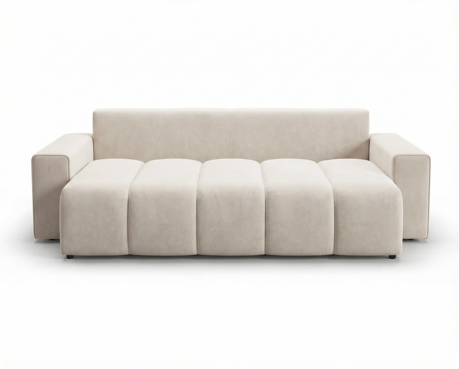 Luxusbetten24 Vena 3‑Sitzer Sofa mit Stauraum und Schlaffunktion, Samt