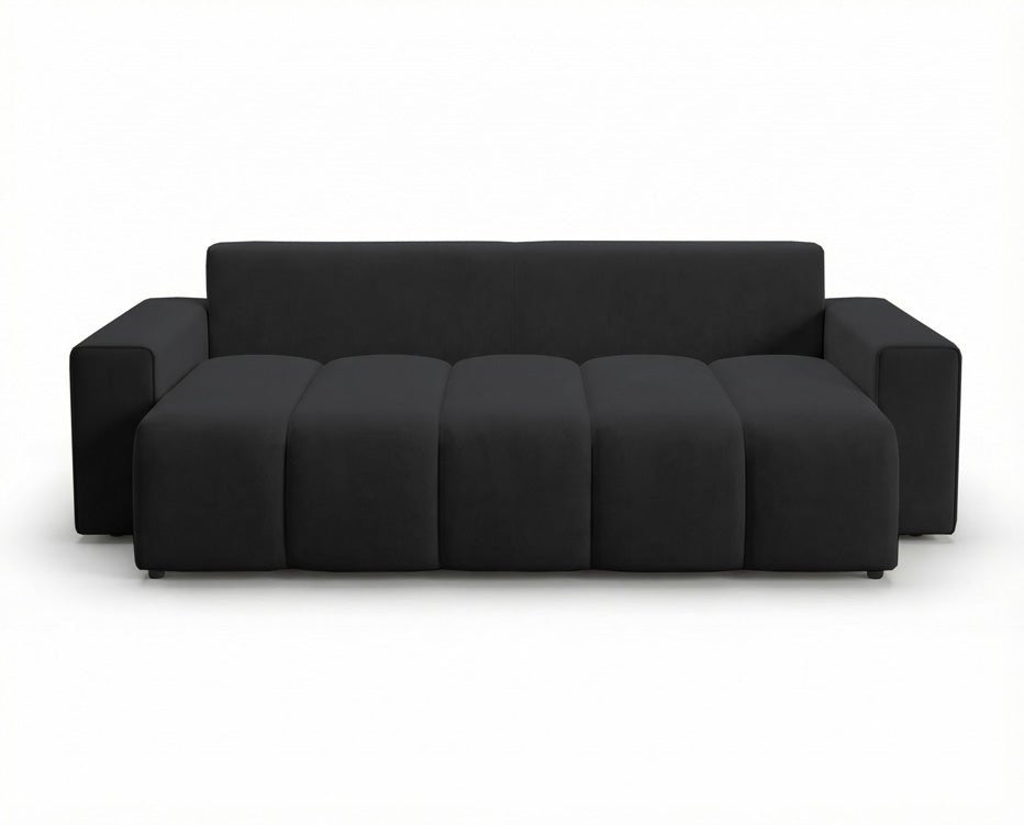 Luxusbetten24 Vena 3‑Sitzer Sofa mit Stauraum und Schlaffunktion, Samt