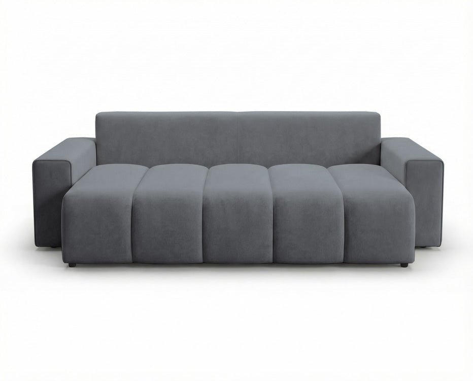 Luxusbetten24 Vena 3‑Sitzer Sofa mit Stauraum und Schlaffunktion, Samt