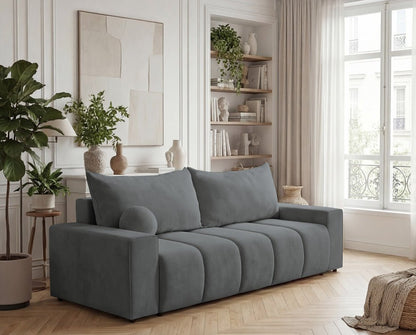 Luxusbetten24 Vena 3‑Sitzer Sofa mit Stauraum und Schlaffunktion, Samt