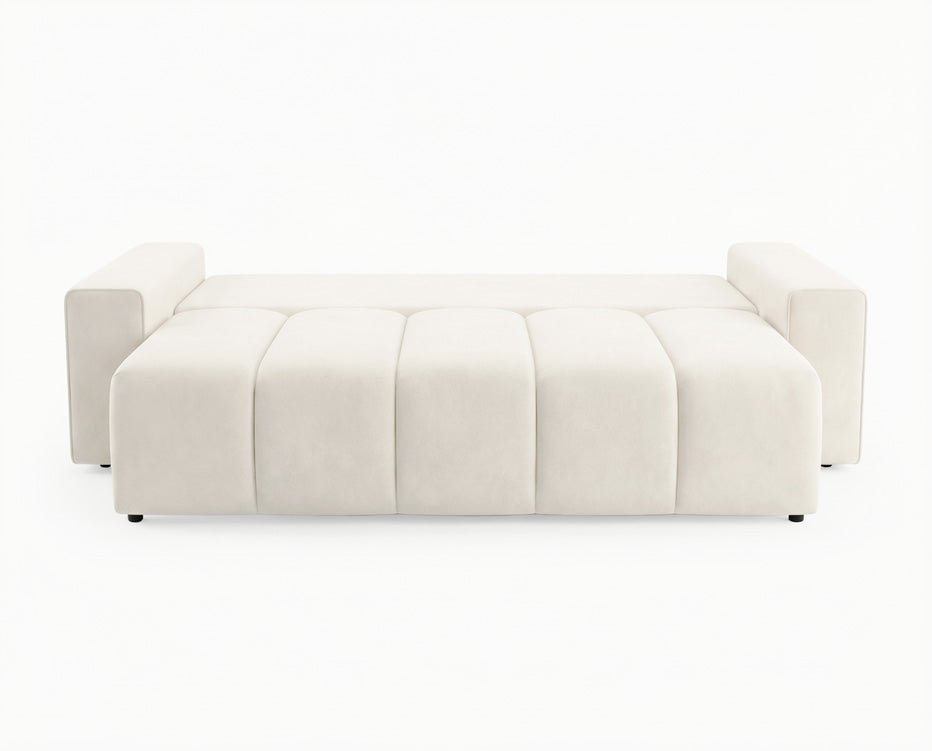 Luxusbetten24 Vena 3‑Sitzer Sofa mit Stauraum und Schlaffunktion, Samt