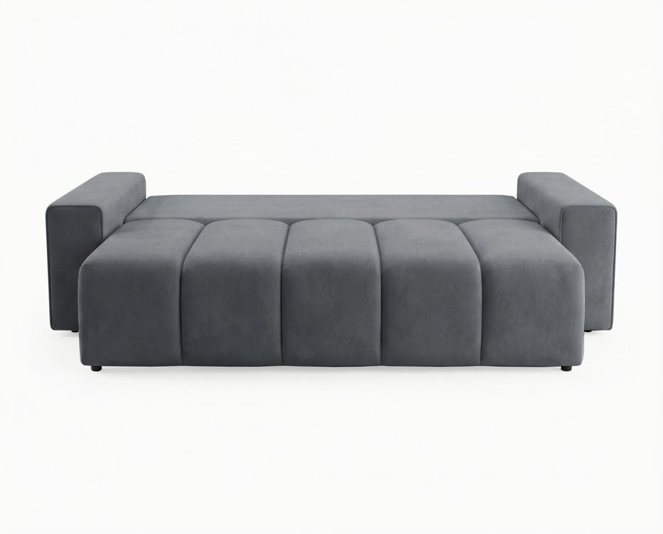 Luxusbetten24 Vena 3‑Sitzer Sofa mit Stauraum und Schlaffunktion, Samt