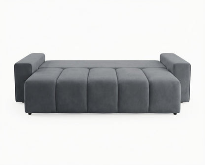Luxusbetten24 Vena 3‑Sitzer Sofa mit Stauraum und Schlaffunktion, Samt