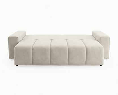 Luxusbetten24 Vena 3‑Sitzer Sofa mit Stauraum und Schlaffunktion, Samt