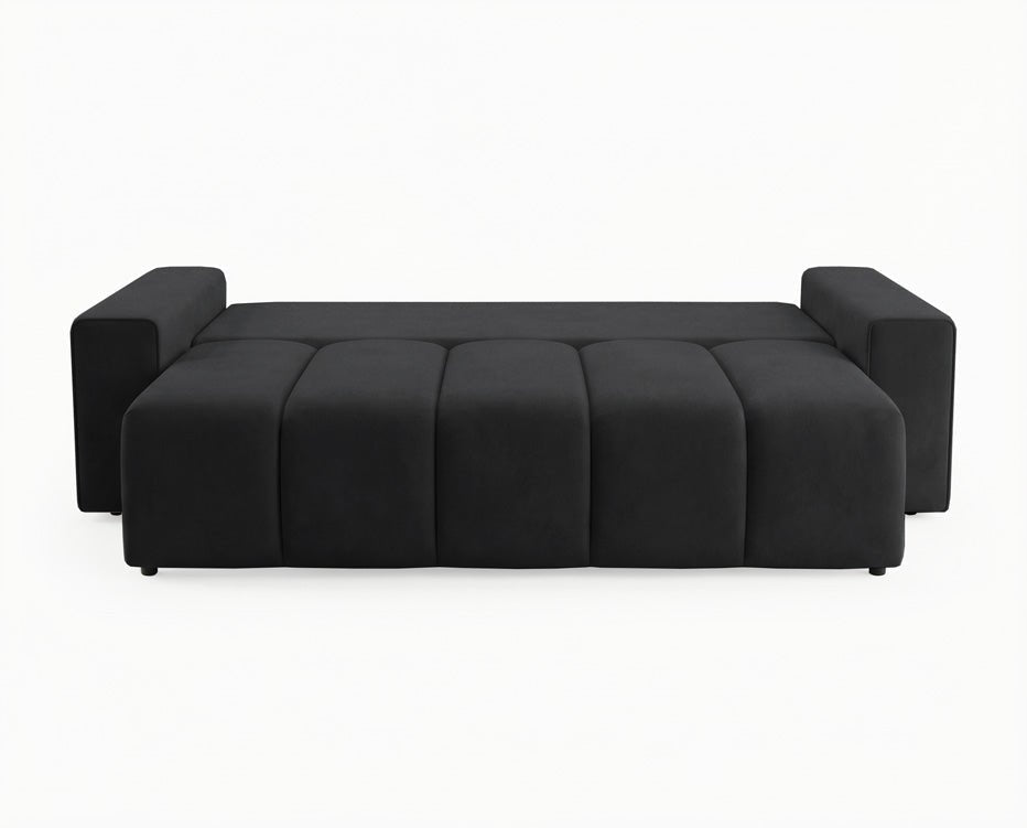 Luxusbetten24 Vena 3‑Sitzer Sofa mit Stauraum und Schlaffunktion, Samt