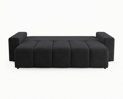Luxusbetten24 Vena 3‑Sitzer Sofa mit Stauraum und Schlaffunktion, Samt
